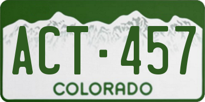CO license plate ACT457