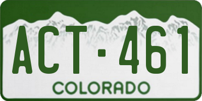 CO license plate ACT461