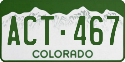 CO license plate ACT467