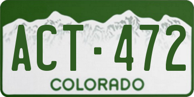 CO license plate ACT472
