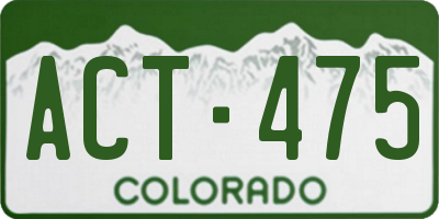 CO license plate ACT475