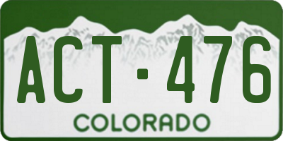 CO license plate ACT476