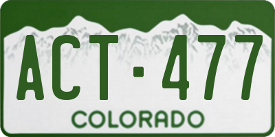 CO license plate ACT477