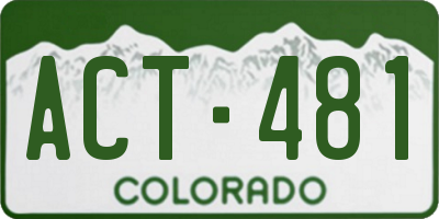 CO license plate ACT481