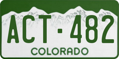 CO license plate ACT482