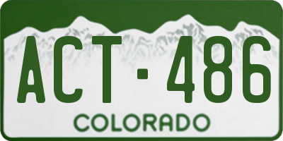 CO license plate ACT486