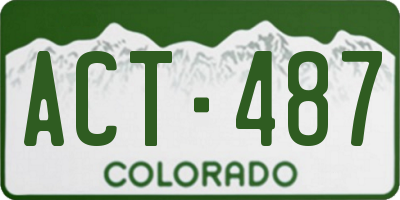 CO license plate ACT487