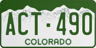 CO license plate ACT490