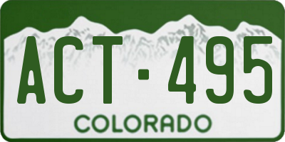 CO license plate ACT495