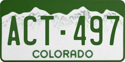 CO license plate ACT497