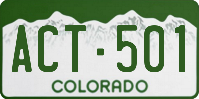 CO license plate ACT501