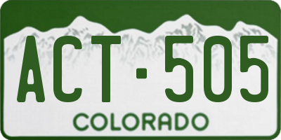 CO license plate ACT505