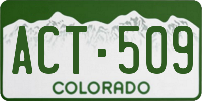 CO license plate ACT509