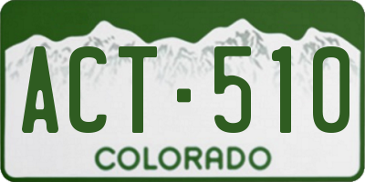 CO license plate ACT510