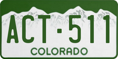 CO license plate ACT511
