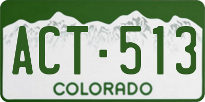 CO license plate ACT513