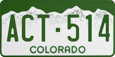 CO license plate ACT514