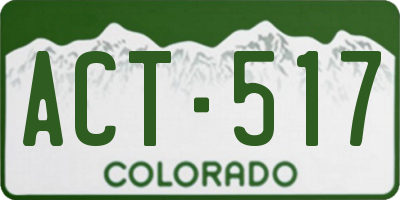 CO license plate ACT517