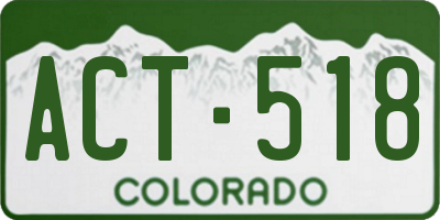 CO license plate ACT518