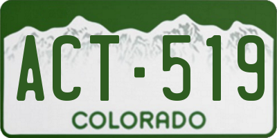 CO license plate ACT519
