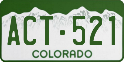 CO license plate ACT521