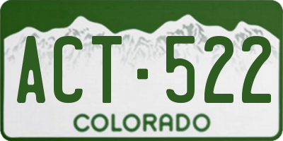 CO license plate ACT522