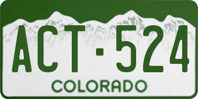 CO license plate ACT524