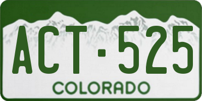 CO license plate ACT525