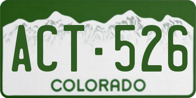 CO license plate ACT526