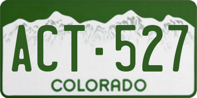 CO license plate ACT527
