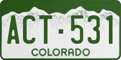CO license plate ACT531
