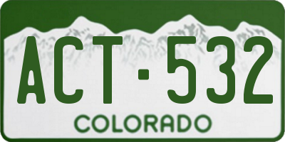 CO license plate ACT532