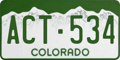 CO license plate ACT534