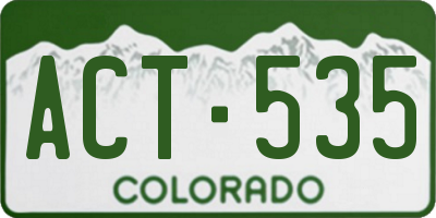 CO license plate ACT535