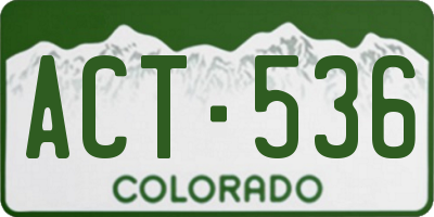 CO license plate ACT536
