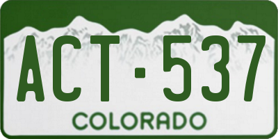 CO license plate ACT537
