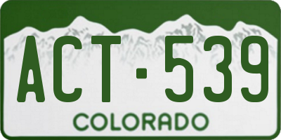 CO license plate ACT539