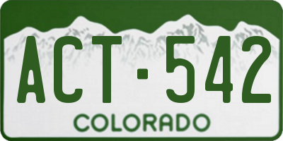 CO license plate ACT542
