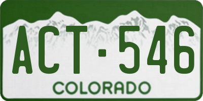 CO license plate ACT546