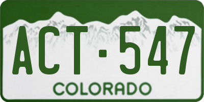 CO license plate ACT547