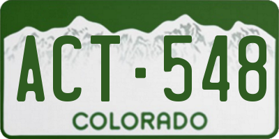CO license plate ACT548