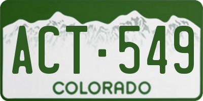 CO license plate ACT549