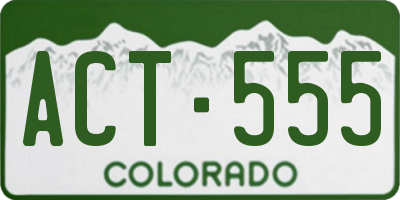 CO license plate ACT555