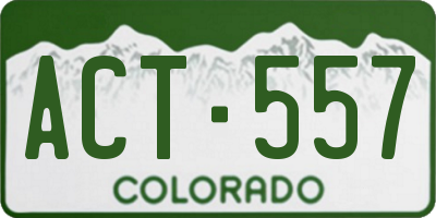 CO license plate ACT557