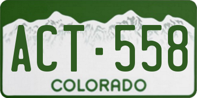 CO license plate ACT558