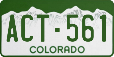 CO license plate ACT561
