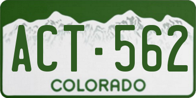 CO license plate ACT562