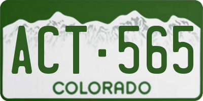 CO license plate ACT565