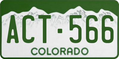 CO license plate ACT566