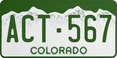 CO license plate ACT567